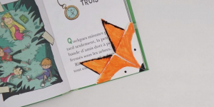 marque page origami en forme de renard
